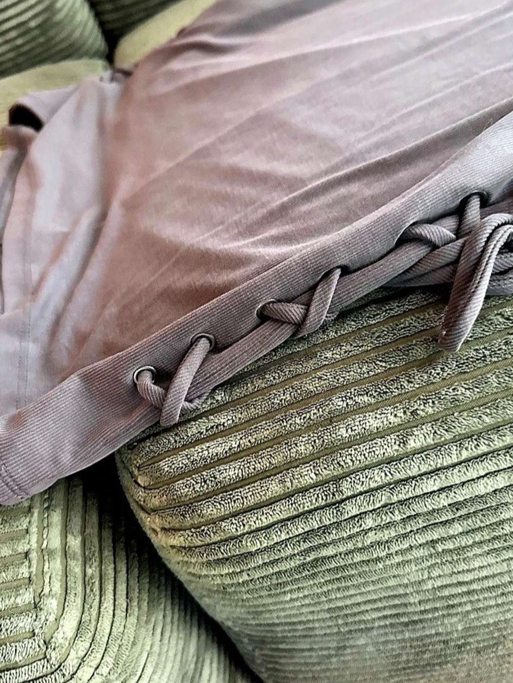 Charlotte Ruse Ribbed Lace-Up Mini Dress in Gray - Picture 2 of 3